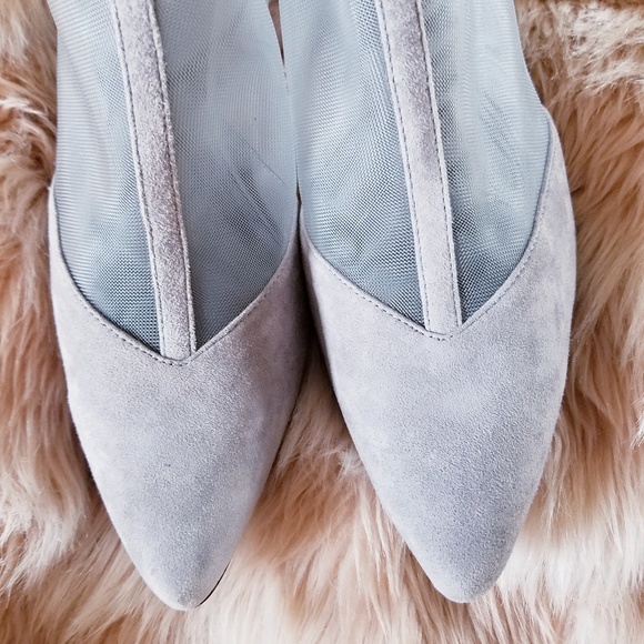 NWOT LOGO Suede + Mesh Grey Ankle Boots w Heels - Picture 5 of 8